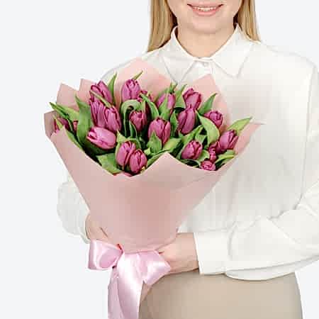 Букет из 25 тюльпанов Весенняя дымка